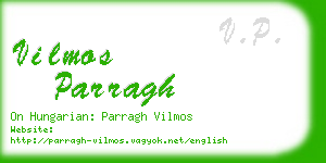 vilmos parragh business card